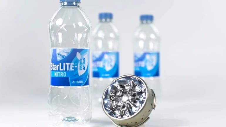 Sidel has enhanced its StarLITE-R Nitro range, a series of bottle bases crafted specifically for 100% recycled PET (rPET) bottles