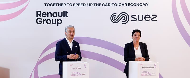 Renault Group and Suez have partnered to accelerate the automotive circular economy, with Suez acquiring a 20% stake in The Future Is NEUTRAL, Renault's entity focused on sustainability